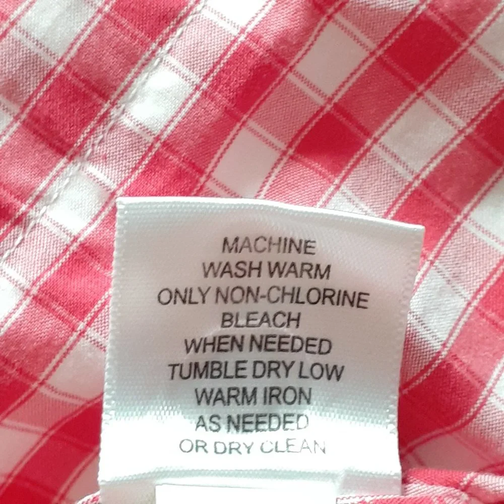 Banana Republic 100s 2-Ply Cotton Short Sleeve Button Down Red Check Size LT